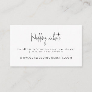 Tarjeta De Recepción Sitio Web de Bodas blancos y negros de tipo de let