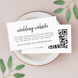 Tarjeta De Recepción Sitio web de bodas | Código QR escaneado Minimalis