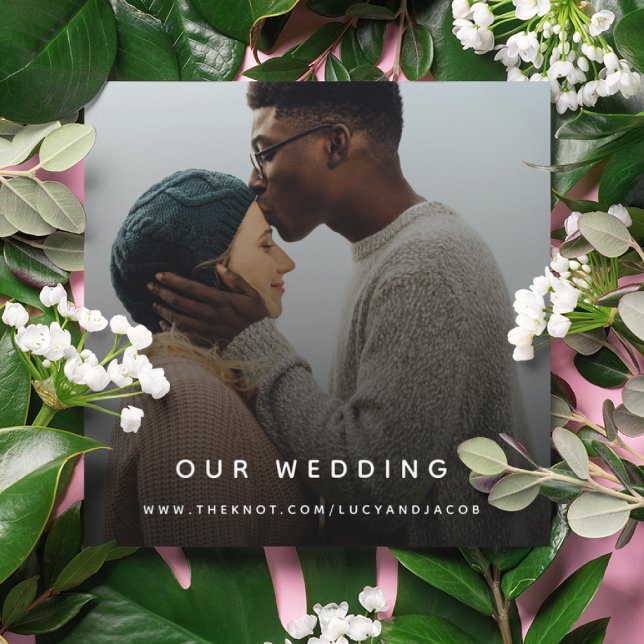 Tarjeta De Recepción Sitio web de bodas | Código QR Foto moderna RSVP (Subido por el creador)