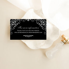 Tarjeta De Recepción Sitio web de Bodas de Art Deco de Vintage Black an