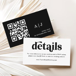 Tarjeta De Recepción Sitio web de Bodas de Black and White Disco