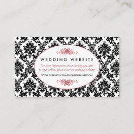 Tarjeta De Recepción Sitio web de bodas de damasquinados blancos, negro