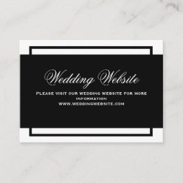 Tarjeta De Recepción Sitio web de Bodas de guiones elegantes en blanco 