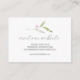 Tarjeta De Recepción Sitio web de Bodas de Invierno Insertar Botánicos 