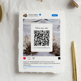 Tarjeta De Recepción Sitio web de Bodas de medios sociales de actualida