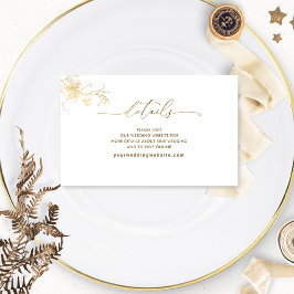 Tarjeta De Recepción Sitio web de Bodas de oro blanco y dorado /Detalle