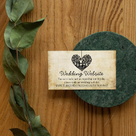 Tarjeta De Recepción Sitio web de bodas de vintage en árbol del corazón