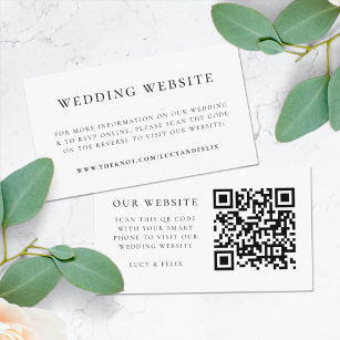 Tarjeta De Recepción Sitio web de bodas   Elegante Moda RSVP QR Code