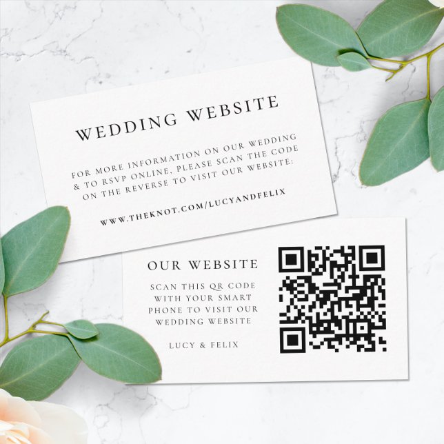 Tarjeta De Recepción Sitio web de bodas | Elegante Moda RSVP QR Code (Subido por el creador)