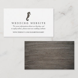 Tarjeta De Recepción Sitio web de bodas en la playa de Clay Seahorse
