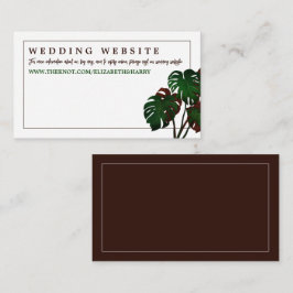Tarjeta De Recepción Sitio web de bodas en la playa de Monstera Tropica