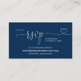 Tarjeta De Recepción Sitio web de Bodas en línea RSVP, componente azul