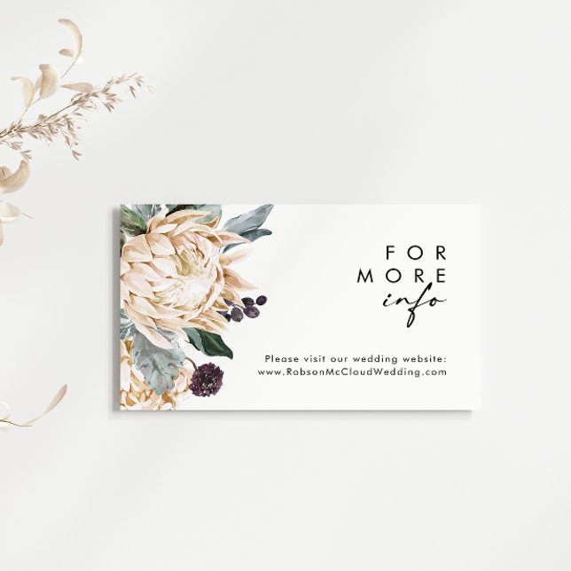 Tarjeta De Recepción Sitio Web de Bodas florales blancos (Subido por el creador)