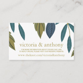 Tarjeta De Recepción Sitio web de Bodas florales en hojas rusas