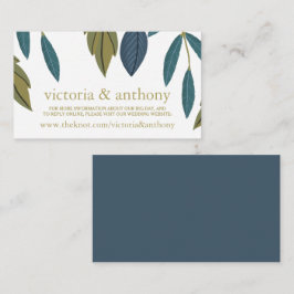 Tarjeta De Recepción Sitio web de Bodas florales en hojas rusas