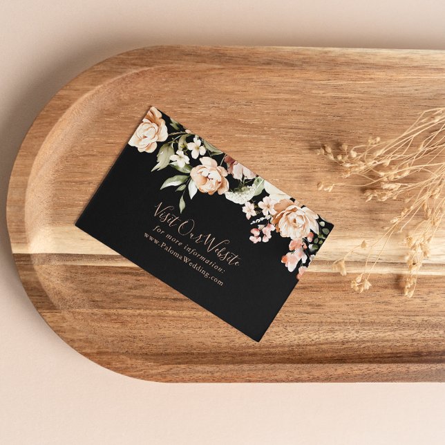 Tarjeta De Recepción Sitio web de Bodas florales formales negros (Subido por el creador)