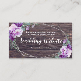 Tarjeta De Recepción Sitio web de Bodas florales rusos y morados