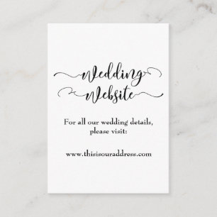Tarjeta De Recepción Sitio web de bodas Guión negro y tu foto