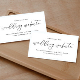 Tarjeta De Recepción Sitio web de Bodas Minimalistas modernos
