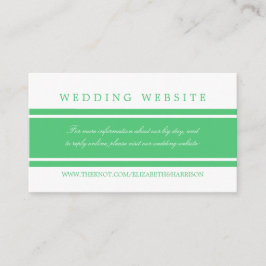 Tarjeta De Recepción Sitio web de Bodas modernos de Emerald Green