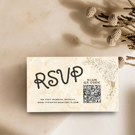 Tarjeta De Recepción Sitio web de Bodas musulmanes de Marble Textura La