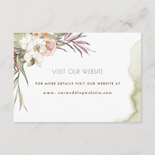 Tarjeta De Recepción Sitio web de bodas o información sobre hojas de pa