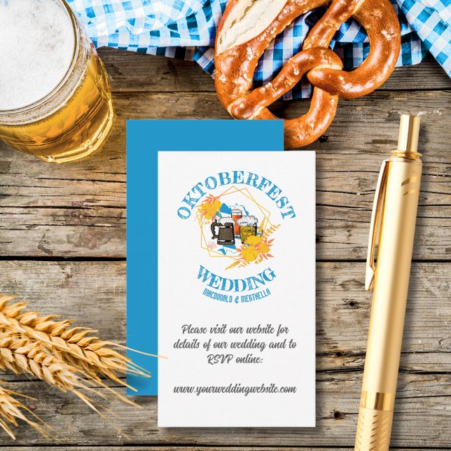 Tarjeta De Recepción Sitio web de BODAS OKTOBERFEST (OKTOBERFEST WEDDING Website Enclosure Card for your beer-themed wedding stationery.)