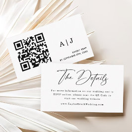 Tarjeta De Recepción Sitio web de bodas | QR Código Boda RSVP