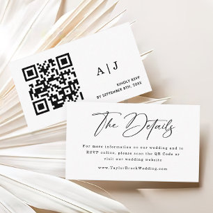 Tarjeta De Recepción Sitio web de bodas   QR Código Boda RSVP