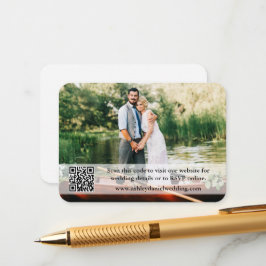 Tarjeta De Recepción Sitio web de bodas QR Fotografía superpuesta