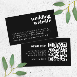Tarjeta De Recepción Sitio web de bodas | Retro de código QR escaneado 