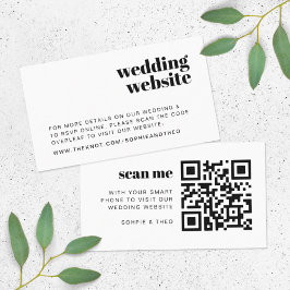 Tarjeta De Recepción Sitio web de bodas | Retro de código QR escaneado 