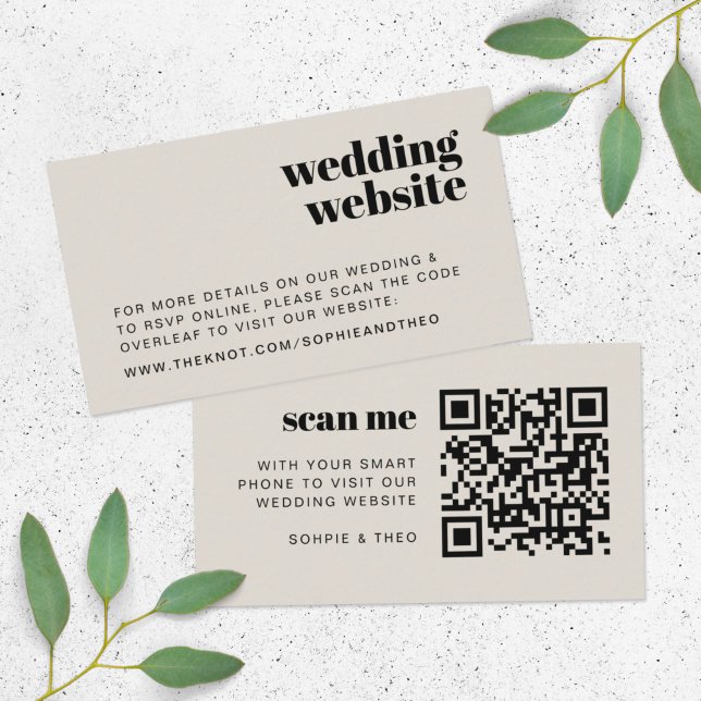 Tarjeta De Recepción Sitio web de bodas | Retro de código QR escaneado  (Subido por el creador)
