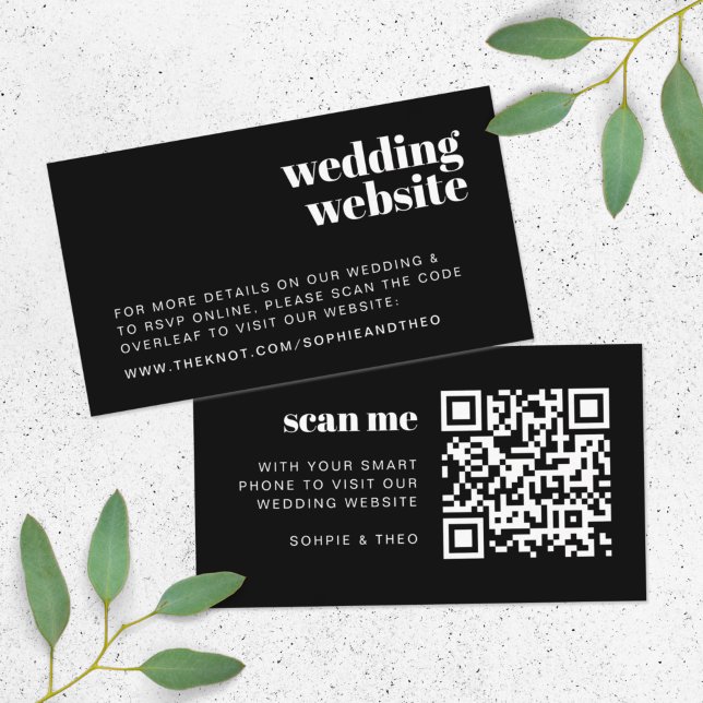 Tarjeta De Recepción Sitio web de bodas | Retro de código QR escaneado  (Subido por el creador)