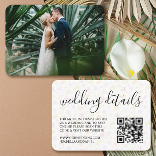 Tarjeta De Recepción Sitio web de bodas   RSVP Código QR Foto de Lily T