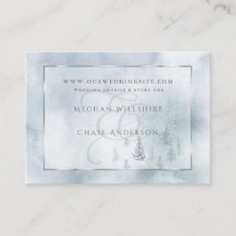Tarjeta De Recepción Sitio web de bodas | Silver Blue Winter Wonderland