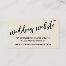 Tarjeta De Recepción Sitio web de Casual Handwriting Cream Boda