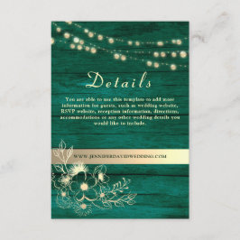 Tarjeta De Recepción Sitio web de detalles de Boda de Madera Rusa