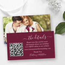 Sitio Web de Detalles de Boda QR Foto Burdeos