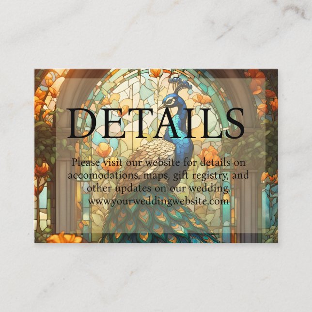 Tarjeta De Recepción Sitio web de detalles de vidrio contenido para Bod (Anverso)