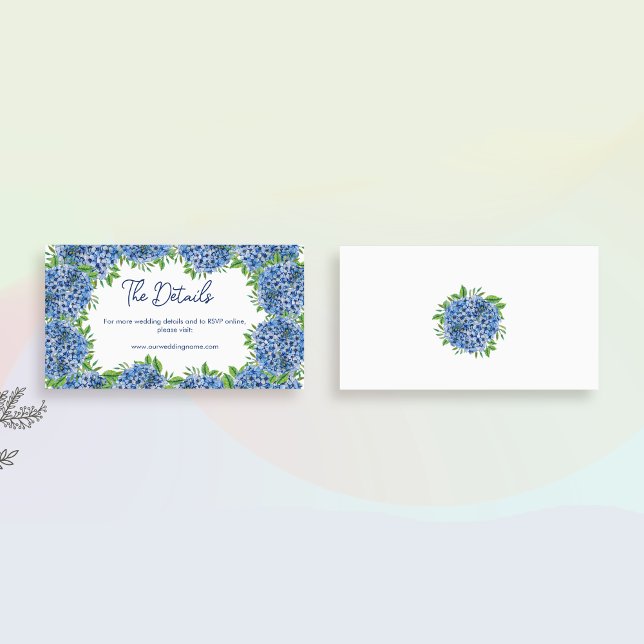 Tarjeta De Recepción Sitio web de detalles del Boda de acuarela de Blue (Subido por el creador)