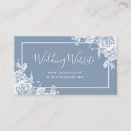 Tarjeta De Recepción Sitio web de Dusty Blue Floral Boda