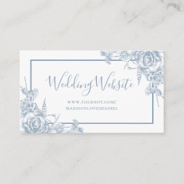 Tarjeta De Recepción Sitio web de Dusty Blue Floral Boda