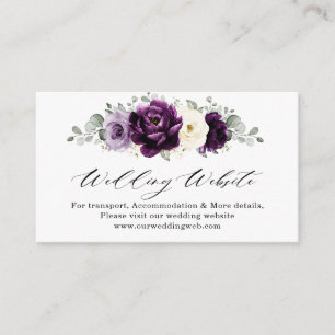 Tarjeta De Recepción Sitio web de Eggplant Purple Plum Marfil White Bod