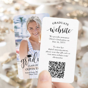 Tarjeta De Recepción Sitio web de graduación QR Código Foto de graduado