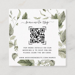 Tarjeta De Recepción Sitio web de Greenery Boda | Código QR
