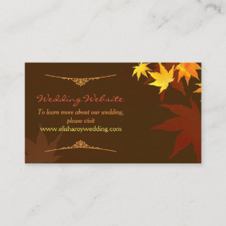 Tarjeta De Recepción Sitio web de la boda de baile de la hoja de arce