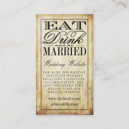 Tarjeta De Recepción Sitio web de la boda ventilado de comer, beber y c