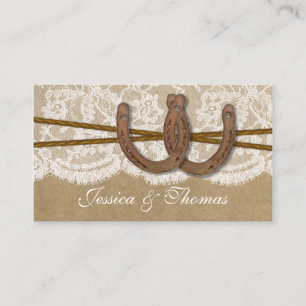 Tarjeta De Recepción Sitio web de la colección Kraft, Lace & Horseshoe