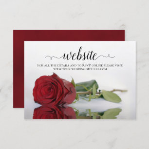 Tarjeta De Recepción Sitio web de la elegante boda Red Rose, de gran pr